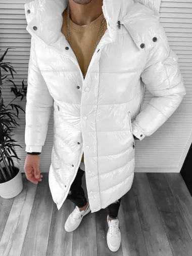 Geaca barbati de iarna, lunga, alba 5132 57-1